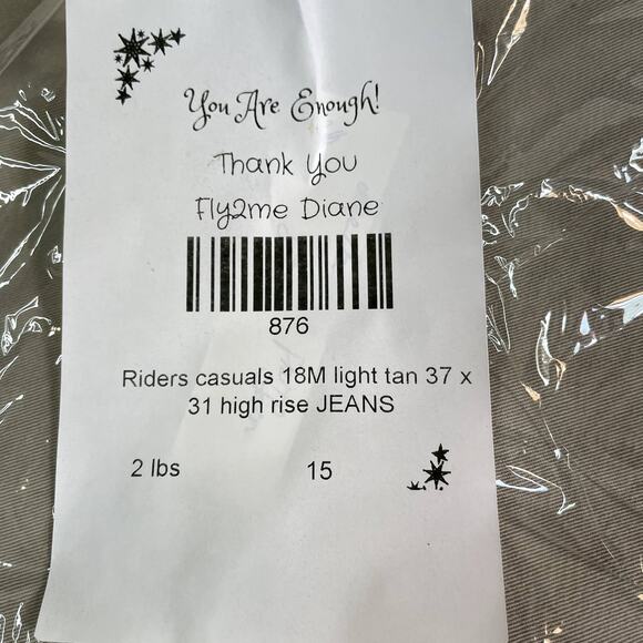 Riders casuals 18M light tan 37 x 31 high rise JEANS women - Picture 11 of 11